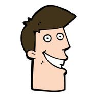 cartoon grinning man N93