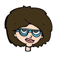 cartoon woman wearing spectacles N43