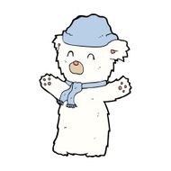 cartooon cute polar bear in hat and scarf N5