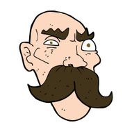 cartoon angry old man N162