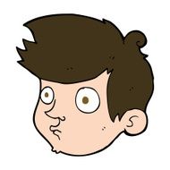 cartoon staring boy N27