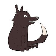 cartoon wolf sitting N7