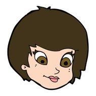 cartoon female face N158