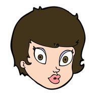 cartoon surprised female face N70