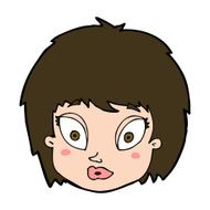 cartoon surprised female face N71