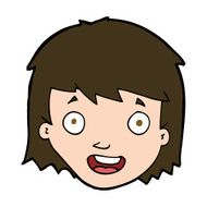cartoon happy female face N198