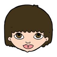 cartoon female face N159