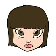 cartoon female face N160