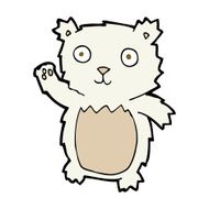 cartoon waving polar bear cub N40