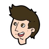 cartoon happy boy face N50