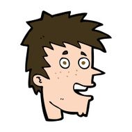 cartoon happy boy face N52