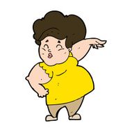 cartoon happy overweight lady N8