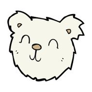cartoon happy polar bear face N5