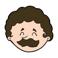 Cartoon Man With Mustache N109