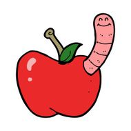 Cartoon Apple With Worm N64