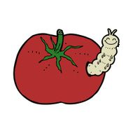cartoon tomato with bug N11