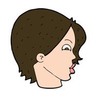 cartoon female face N161