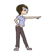 cartoon hip woman pointing N11