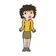 cartoon woman shrugging shoulders N508