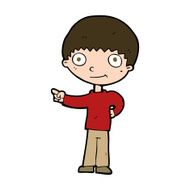 cartoon happy boy pointing N20
