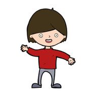 cartoon waving boy N21