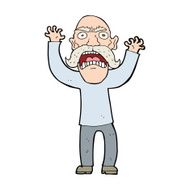 cartoon angry old man N163