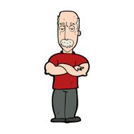 cartoon angry man with mustache N11
