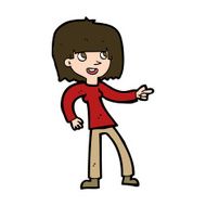 Cartoon Girl Pointing N34