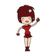 cartoon waving vampire girl N22