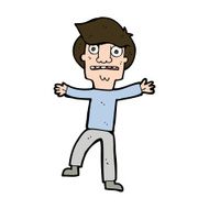 cartoon boy panicking N31