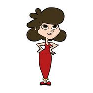 cartoon woman with hands on hips N234
