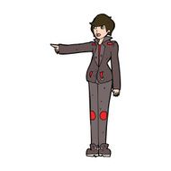 cartoon woman in leather jacket pointing N10
