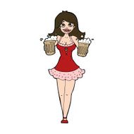 cartoon beer festival girl N9
