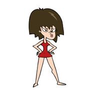 cartoon angry woman in dress N11