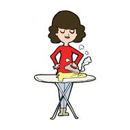cartoon woman ironing N10