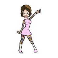 cartoon woman with tattoos N14