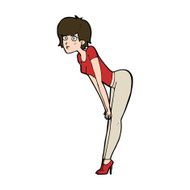 cartoon woman looking at something N11
