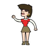 cartoon woman in spectacles waving N11
