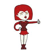 cartoon vampire girl giving thumbs up N11