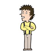 cartoon boy with folded arms N22