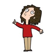 cartoon curious woman N66