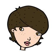 cartoon friendly woman N74