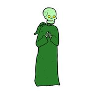 cartoon skeleton in black robe N7