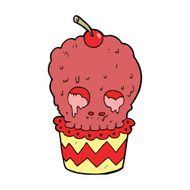 spooky skull cupcake cartoon N11