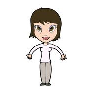 cartoon woman shrugging shoulders N509
