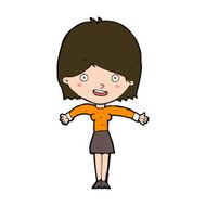 cartoon excited woman N144