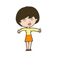 cartoon woman giving thumbs up N11