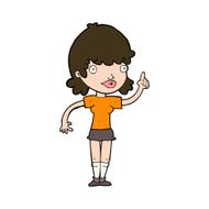 cartoon woman with idea N273
