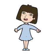cartoon happy woman in dress N31
