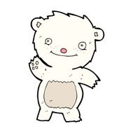 cartoon waving polar bear cub N41